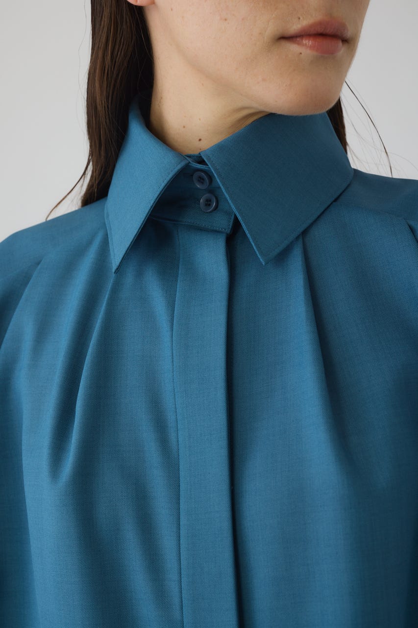 12/17- order start High collar classic blouse BLU FREE