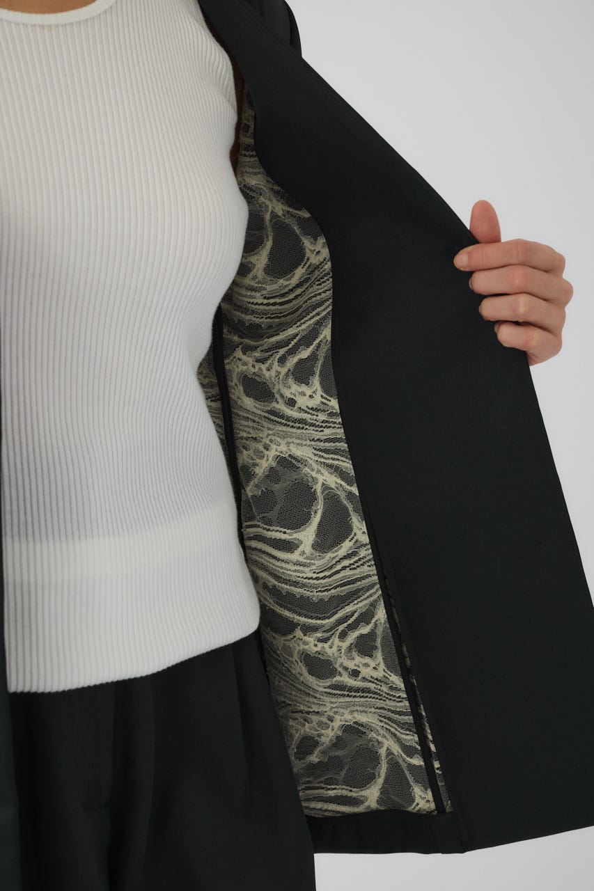 3/4 order start Hidden detail curve jacket BLK 36