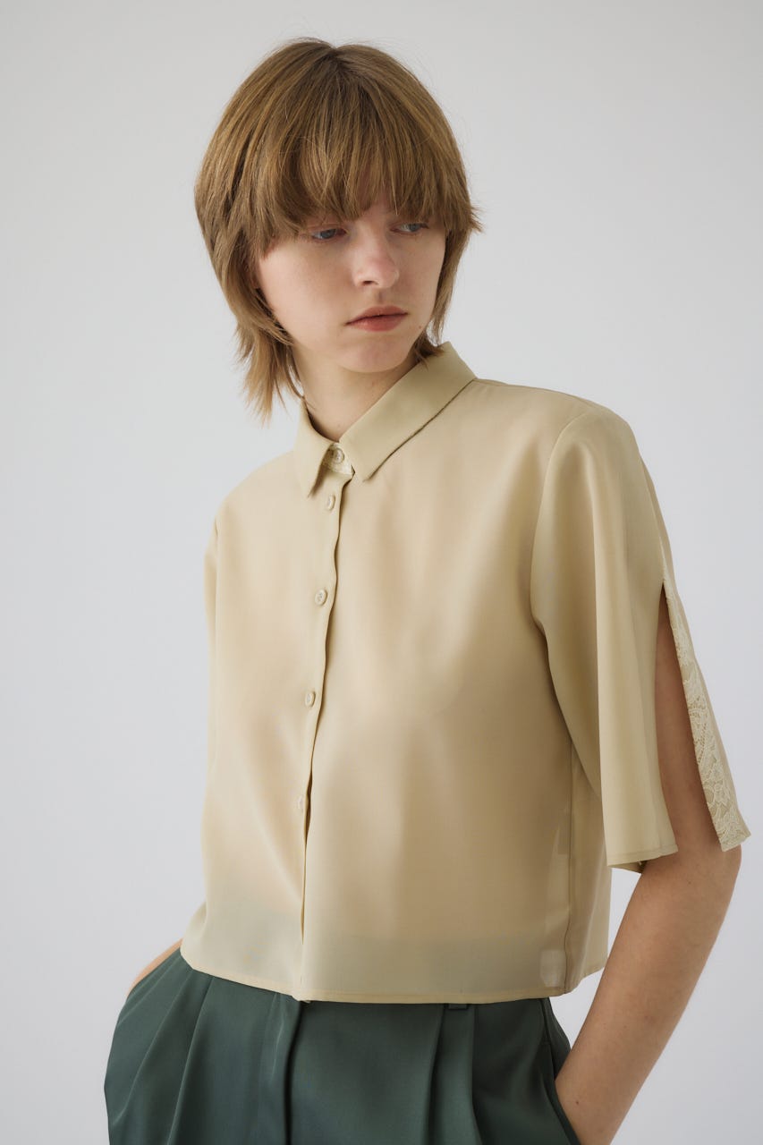 3/4 order start Hidden detail box shirt BEG 36