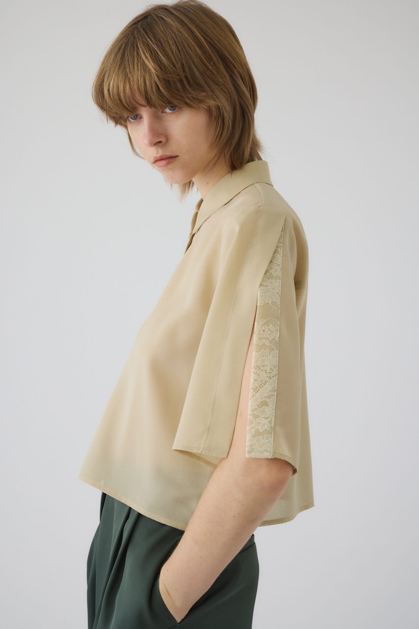 3/4 order start Hidden detail box shirt BEG 36