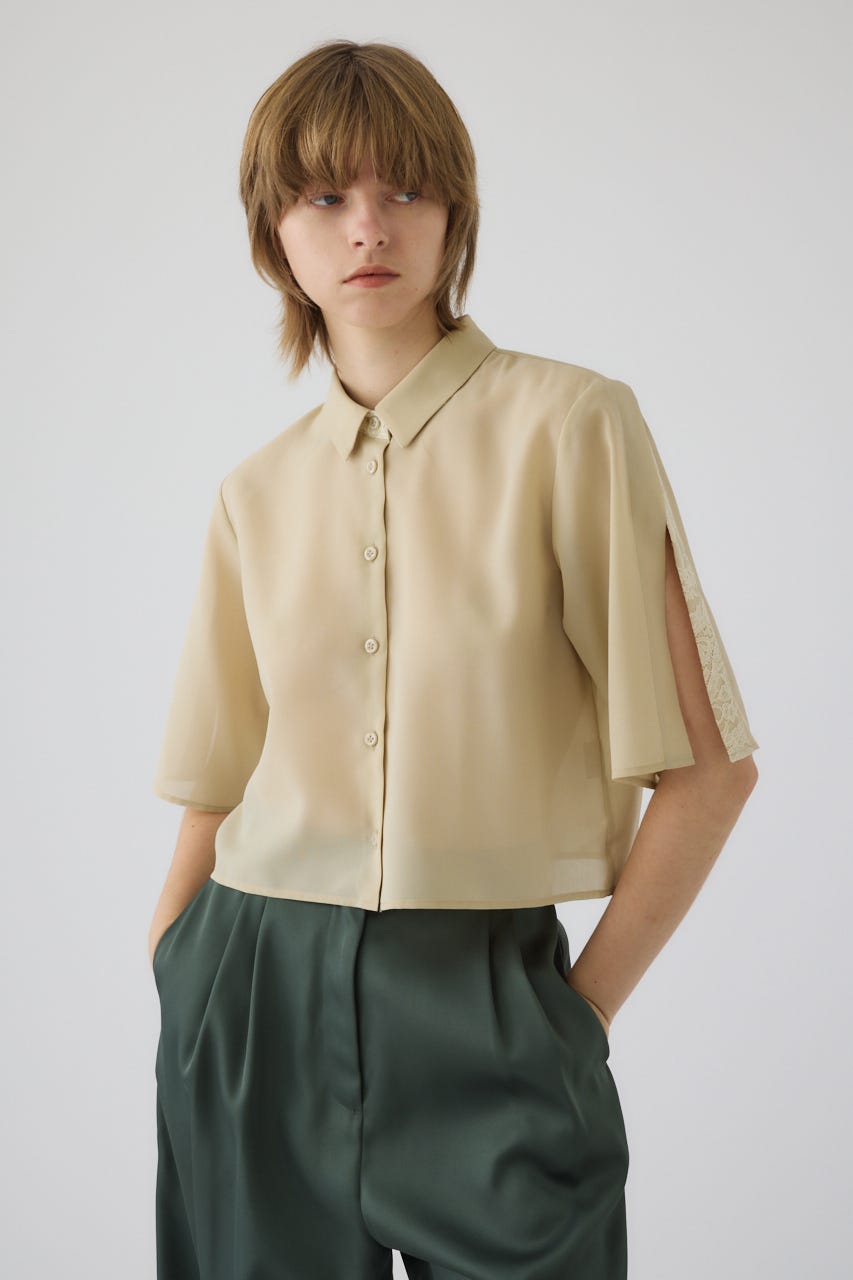 3/4 order start Hidden detail box shirt BEG 36