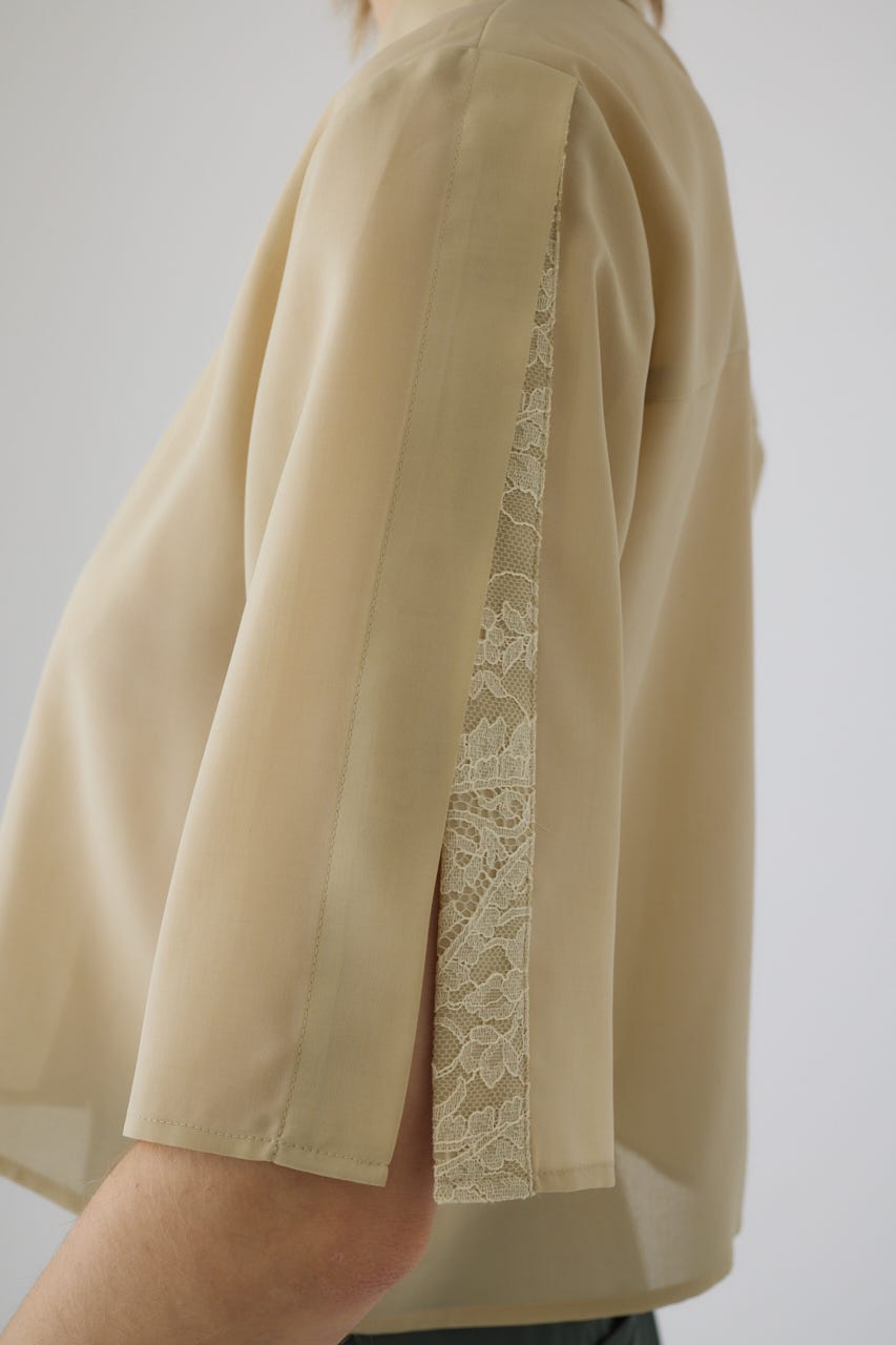 3/4 order start Hidden detail box shirt BEG 36