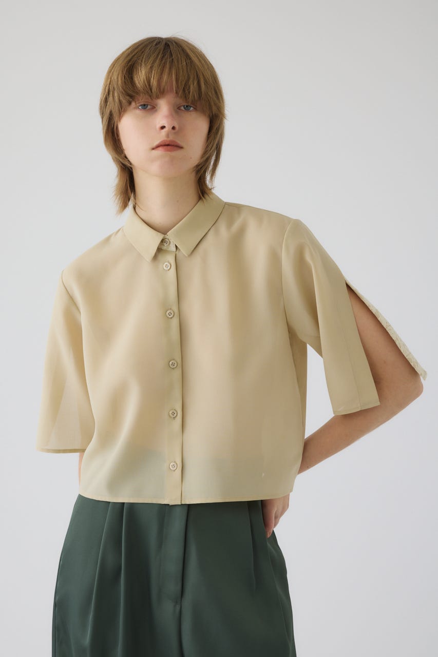 3/4 order start Hidden detail box shirt BEG 36