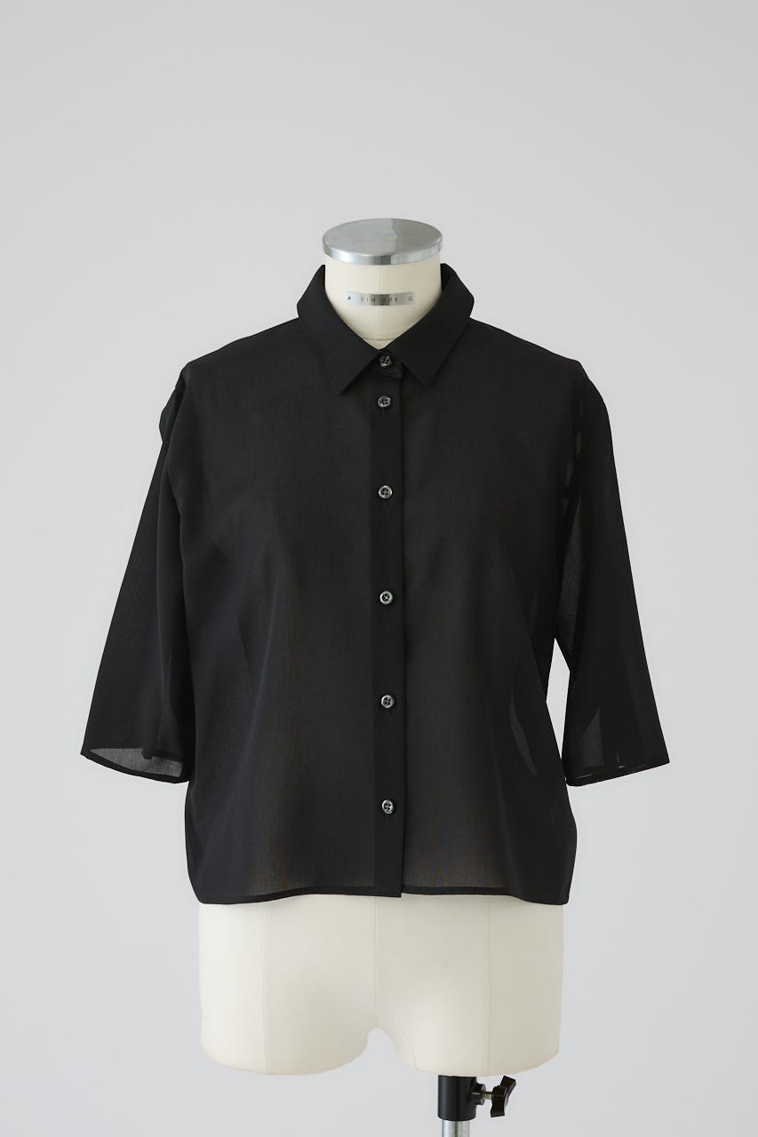 3/4 order start Hidden detail box shirt BLK 36