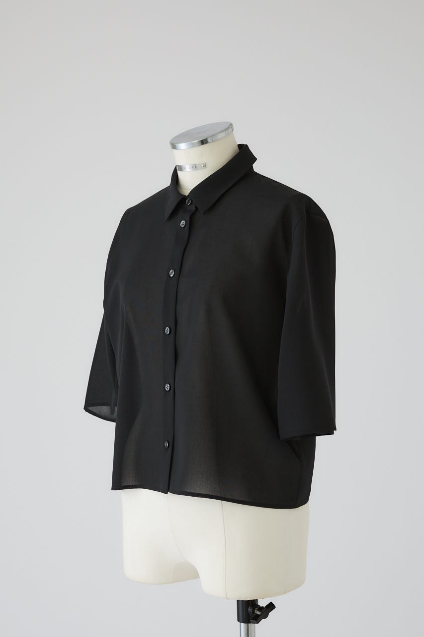 3/4 order start Hidden detail box shirt BLK 36