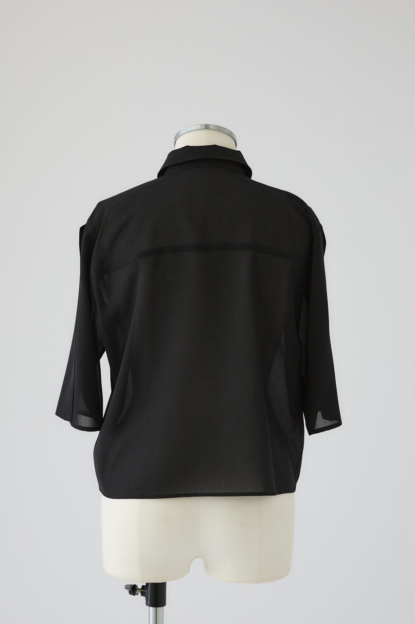 3/4 order start Hidden detail box shirt BLK 36