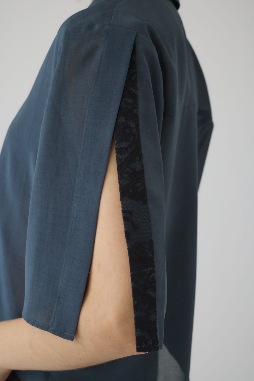 3/4 order start Hidden detail box shirt GRY 38