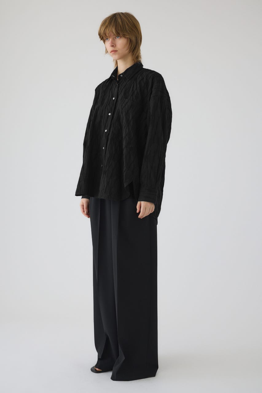 3/4 order start Tuck pleats back volume SH BLK FREE