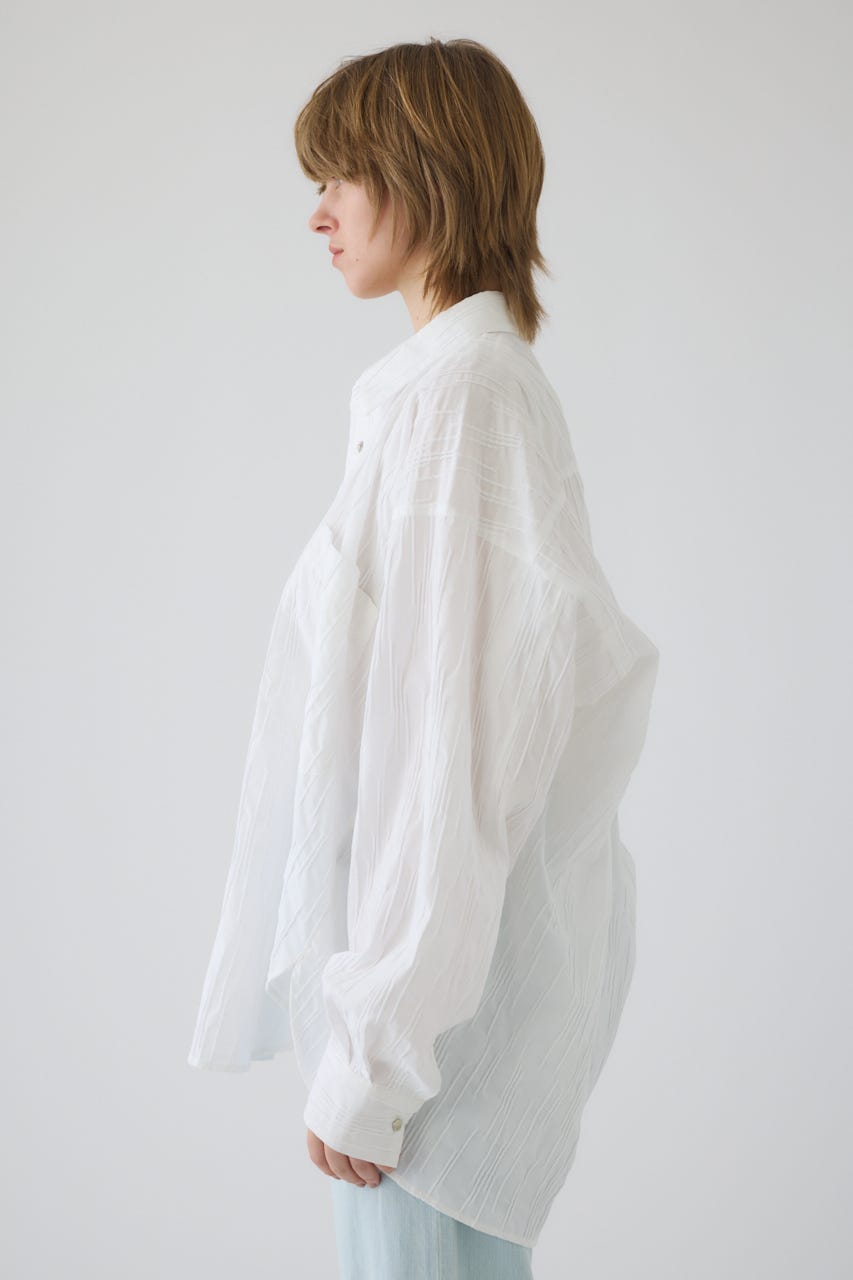 3/4 order start Tuck pleats back volume SH WHT FREE