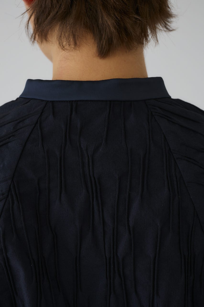 3/4 order start Tuck pleats raglan blouse NVY FREE