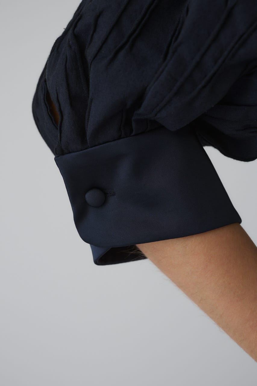 3/4 order start Tuck pleats raglan blouse NVY FREE