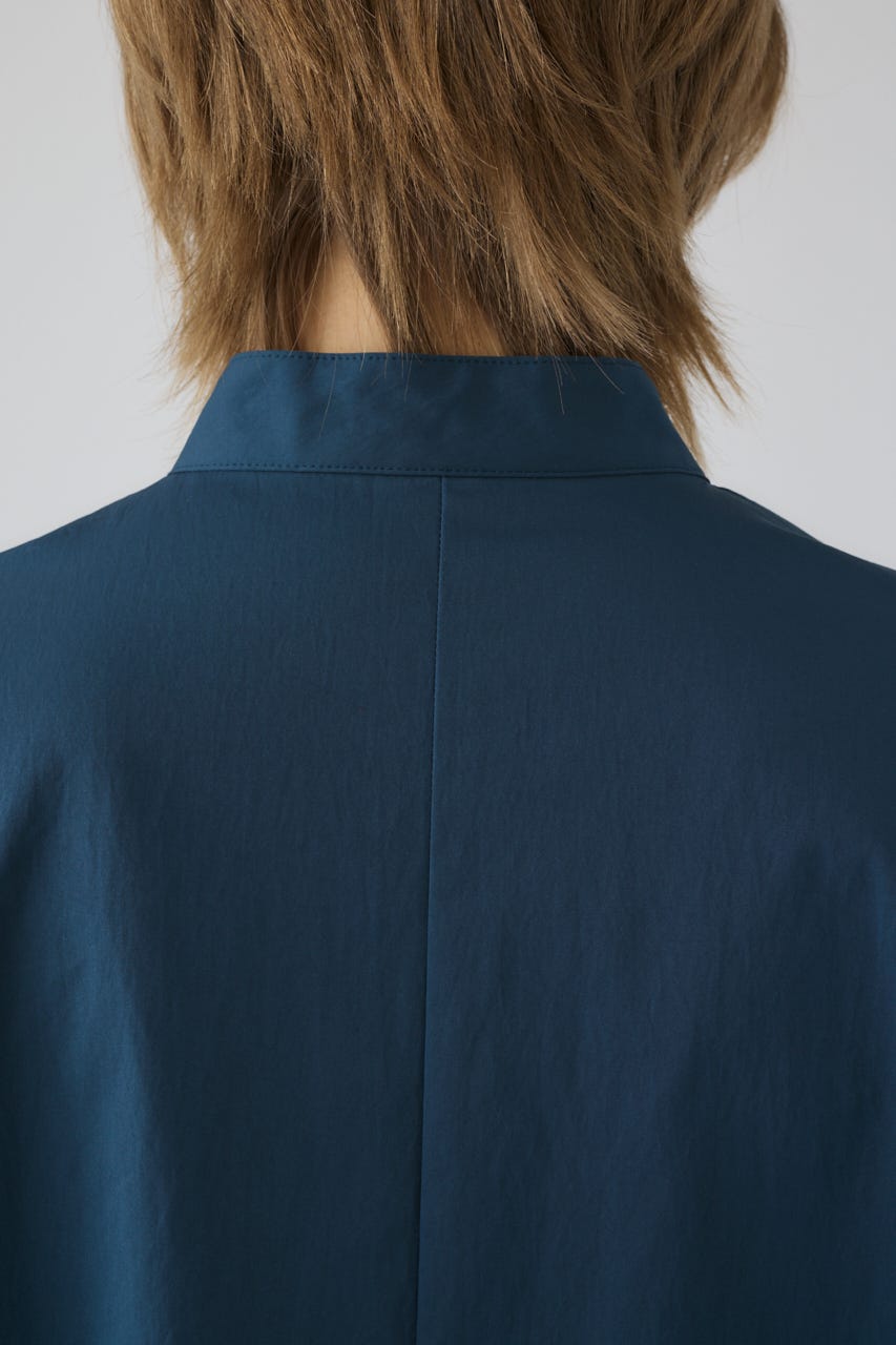 Band collar detail tops D/BLU FREE