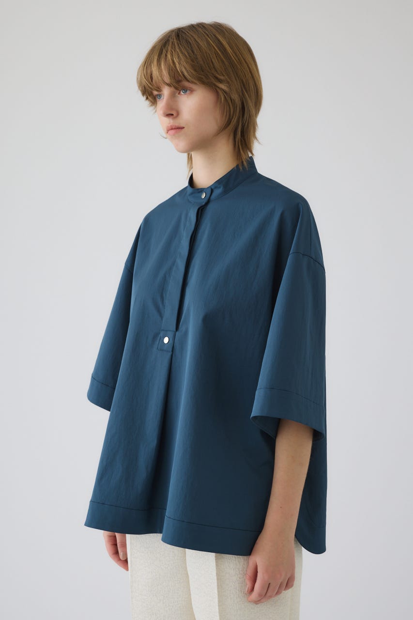 Band collar detail tops D/BLU FREE