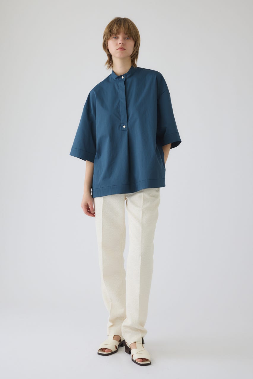 Band collar detail tops D/BLU FREE