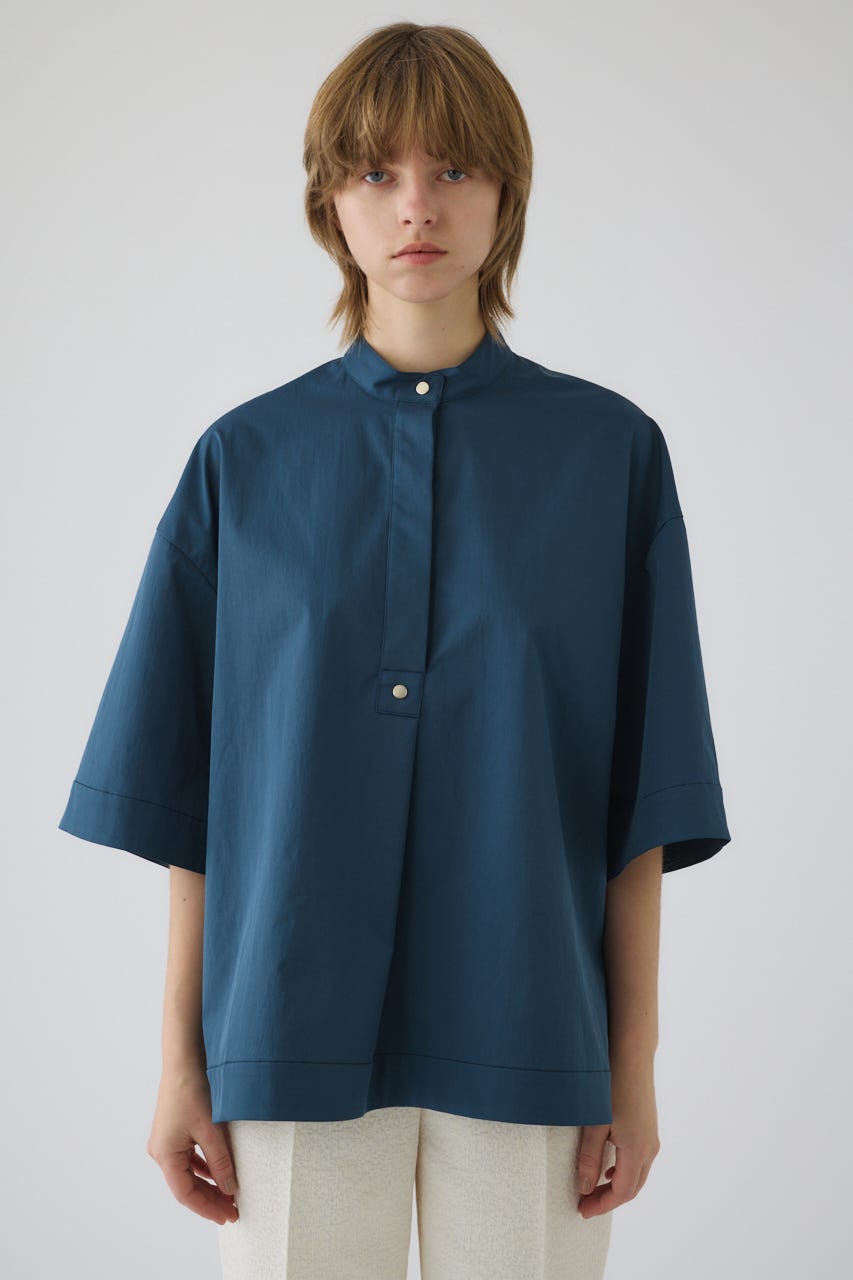 Band collar detail tops D/BLU FREE