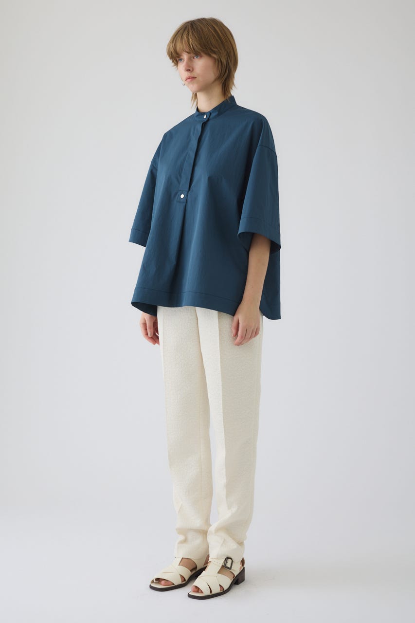 Band collar detail tops D/BLU FREE