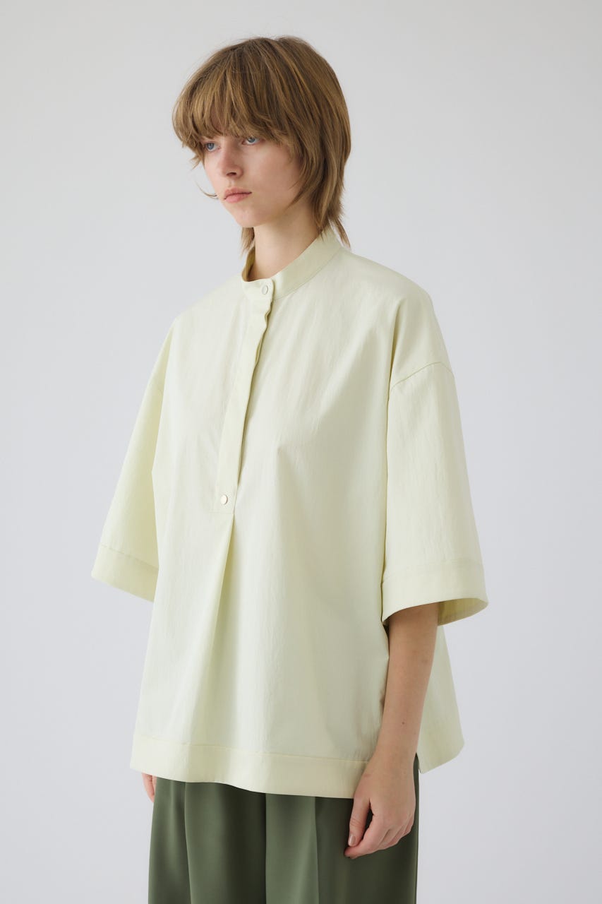 Band collar detail tops L/YEL FREE