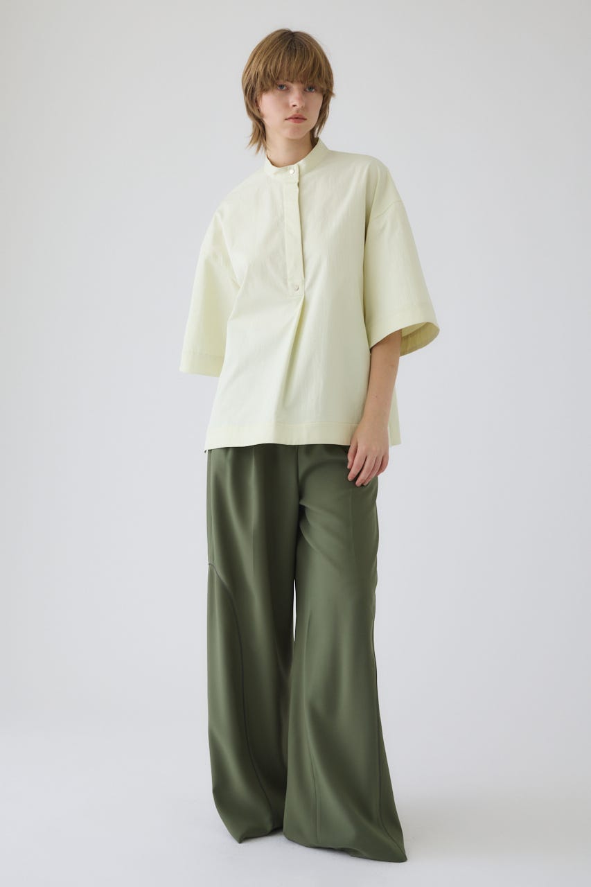 Band collar detail tops L/YEL FREE