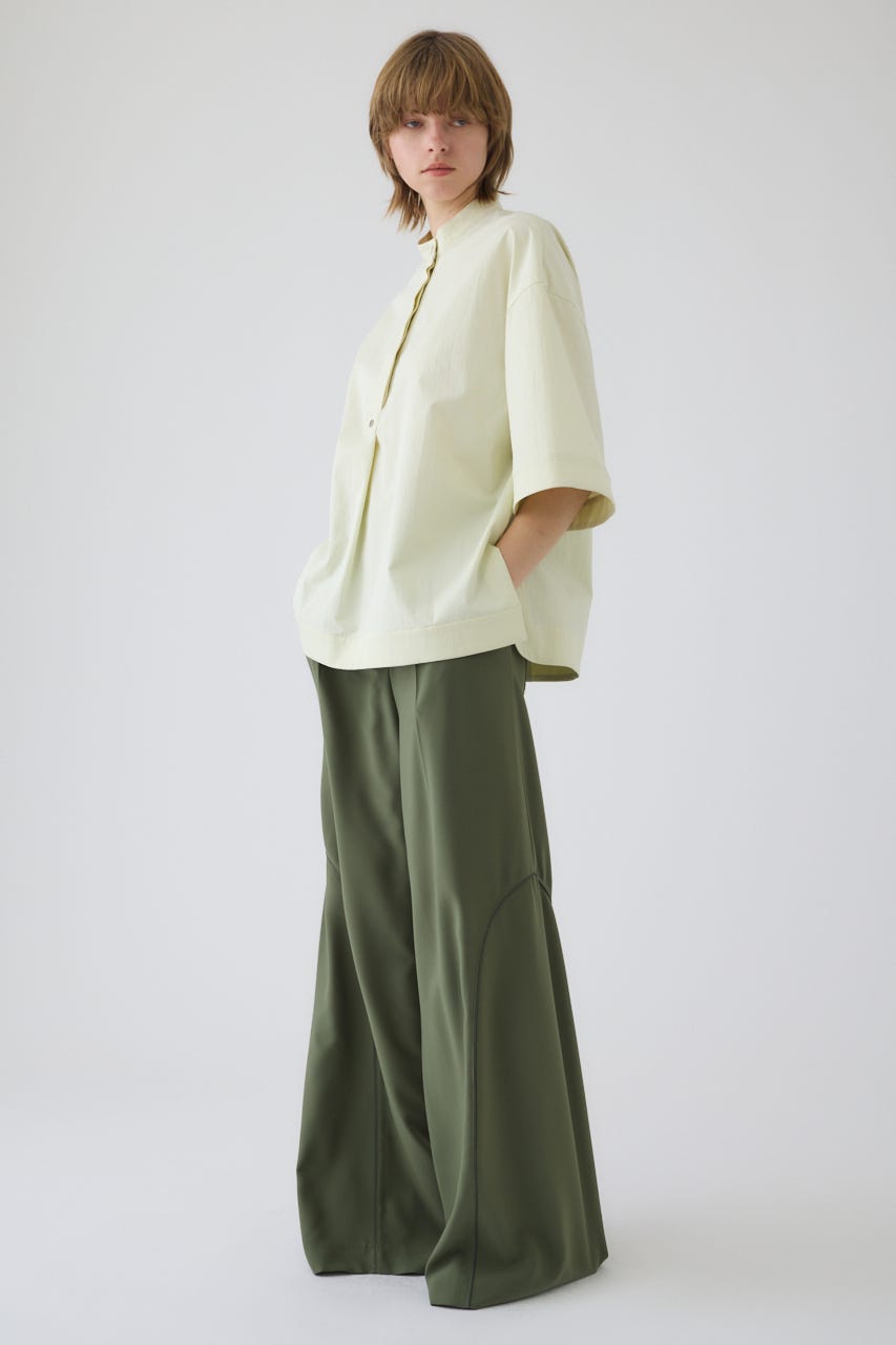 Band collar detail tops L/YEL FREE