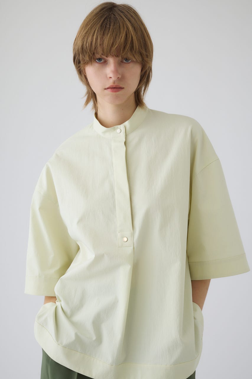 Band collar detail tops L/YEL FREE