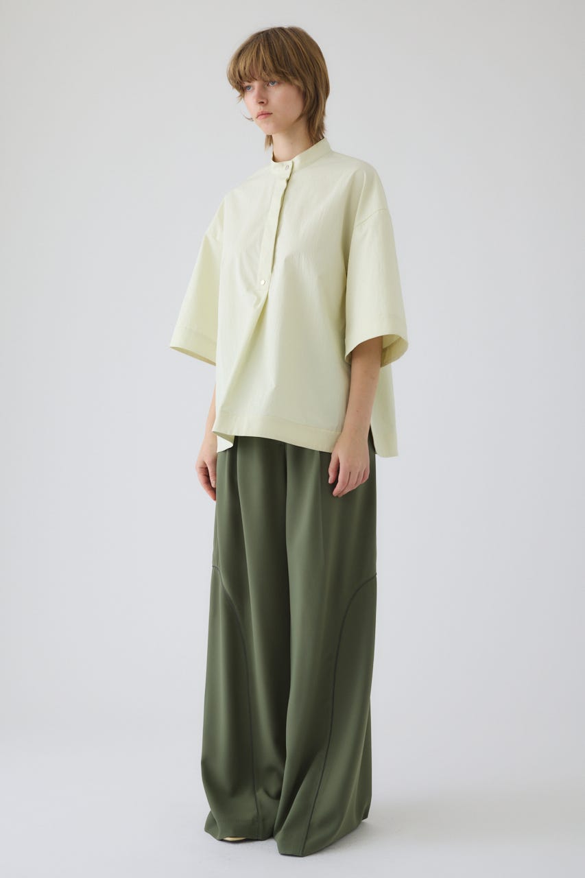 Band collar detail tops L/YEL FREE