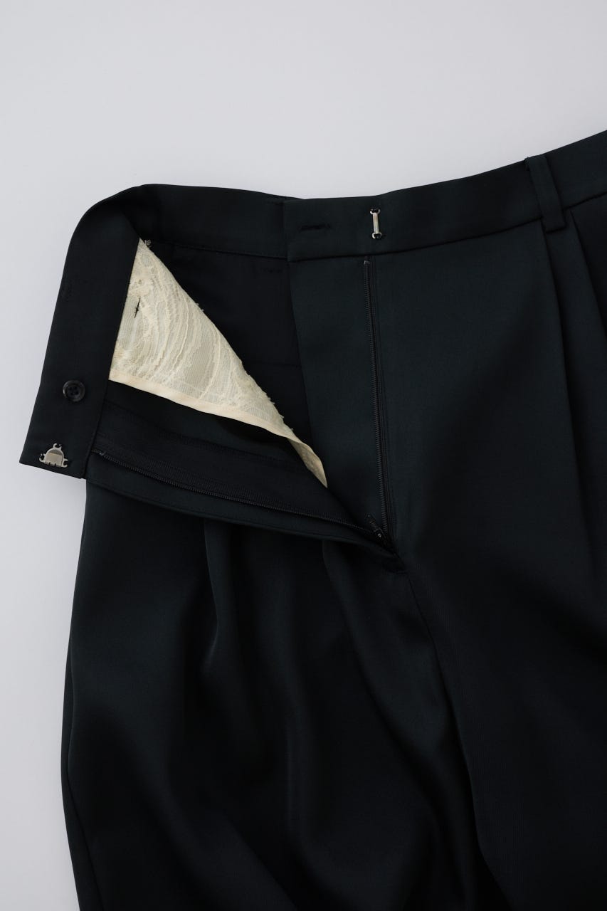 3/4 order start Hidden detail wide pants BLK 38