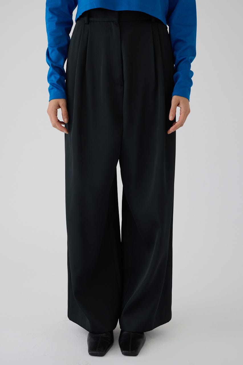3/4 order start Hidden detail wide pants BLK 38