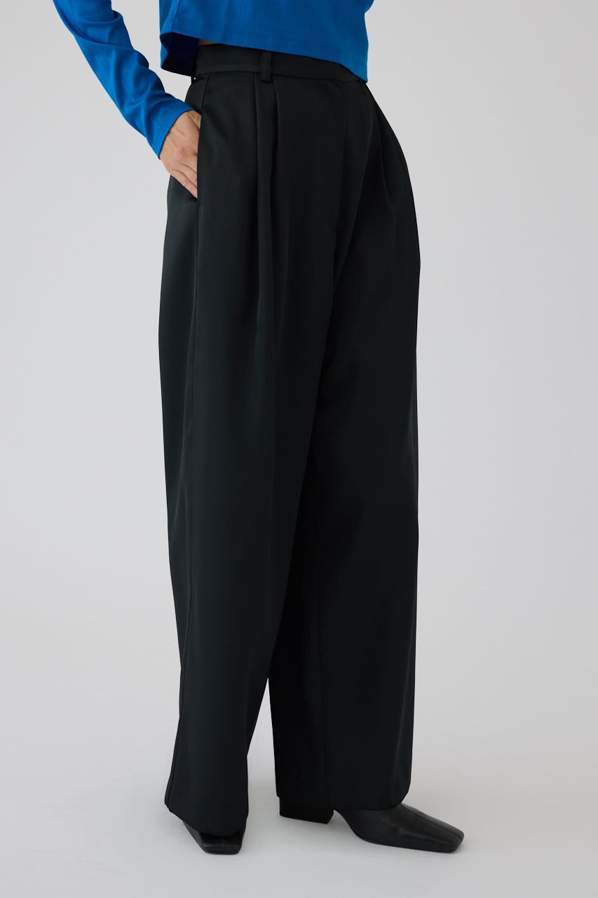3/4 order start Hidden detail wide pants BLK 38