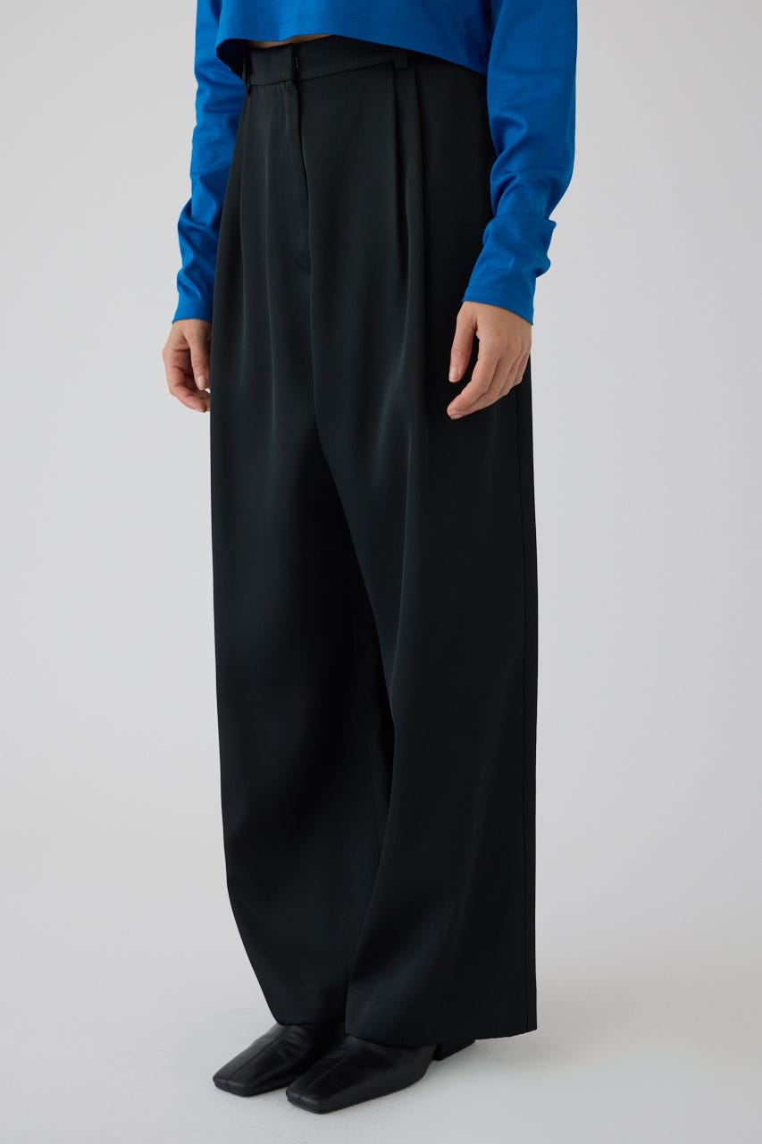 3/4 order start Hidden detail wide pants BLK 38