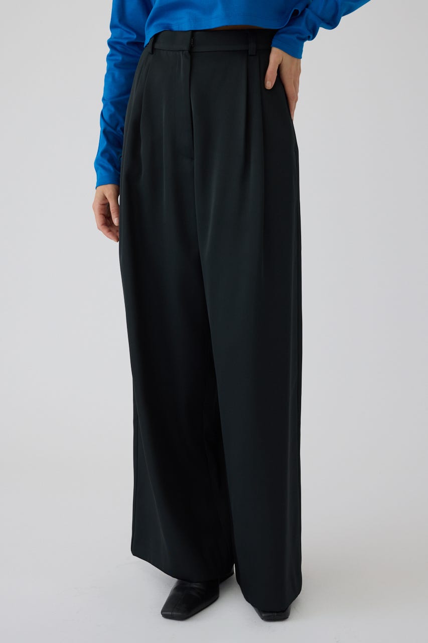 3/4 order start Hidden detail wide pants BLK 38