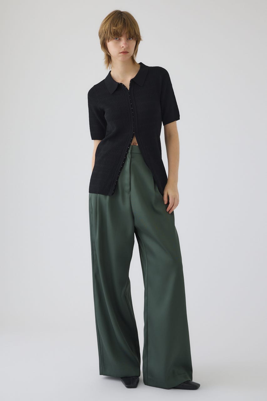 3/4 order start Hidden detail wide pants GRN 36