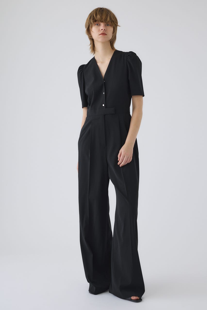 5/13- order start Puff sleeve solid jumpsuit BLK 36
