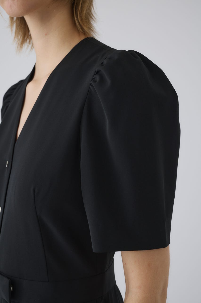 5/13- order start Puff sleeve solid jumpsuit BLK 36
