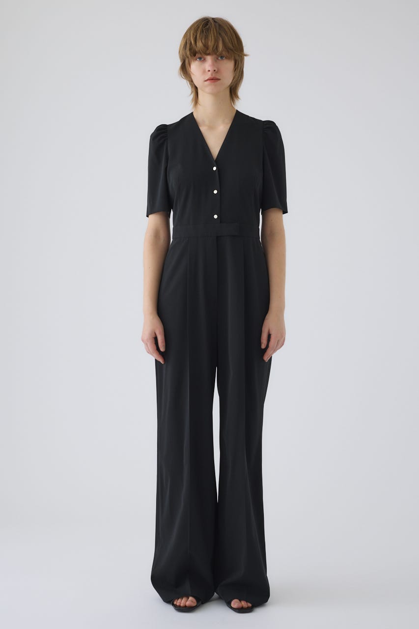 5/13- order start Puff sleeve solid jumpsuit BLK 36
