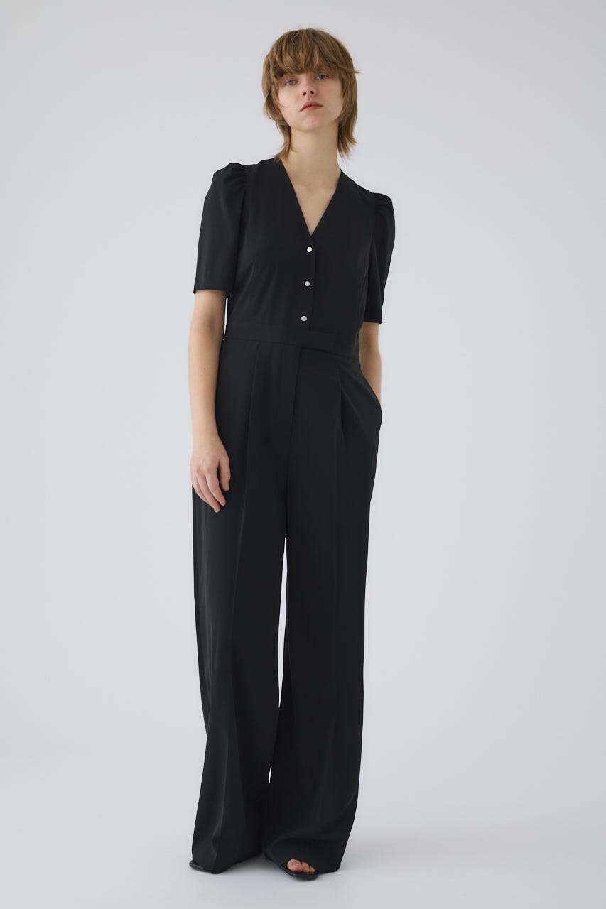 5/13- order start Puff sleeve solid jumpsuit BLK 36
