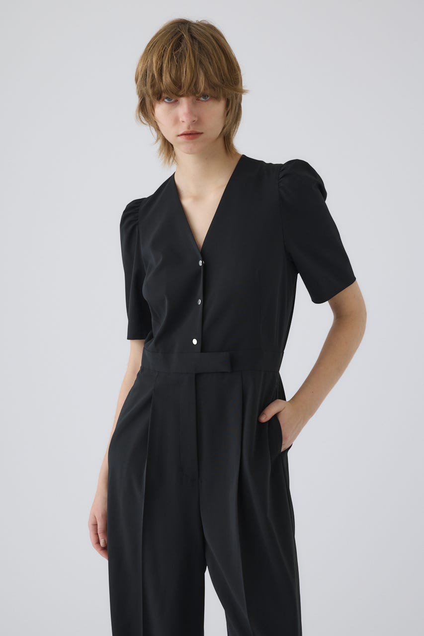 5/13- order start Puff sleeve solid jumpsuit BLK 36