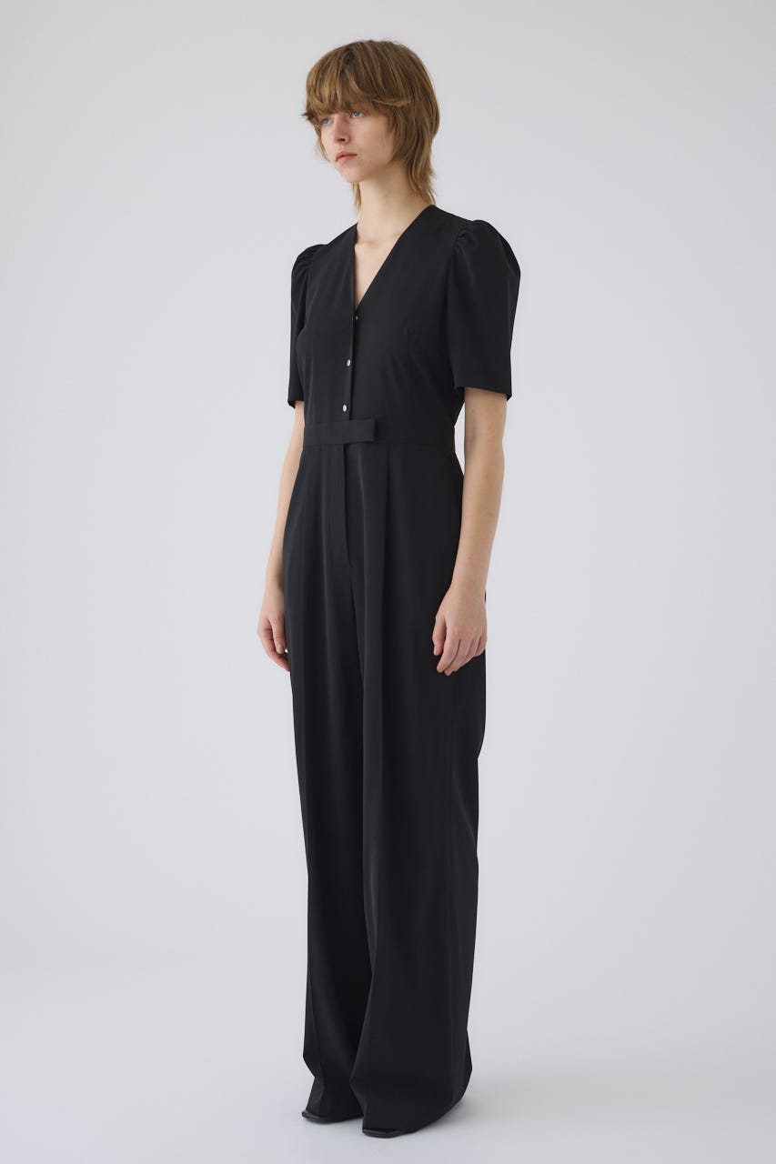5/13- order start Puff sleeve solid jumpsuit BLK 36