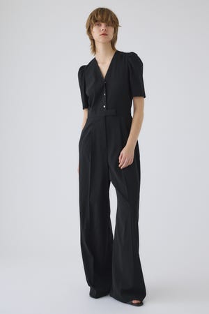 5/13- order start Puff sleeve solid jumpsuit