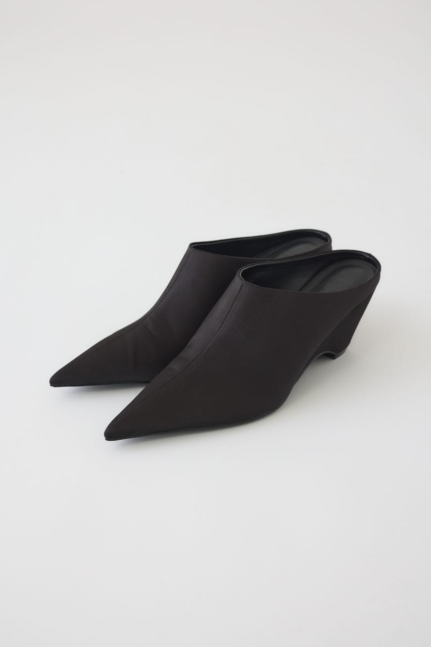 1/1- order start Pointed satin mule BLK 36