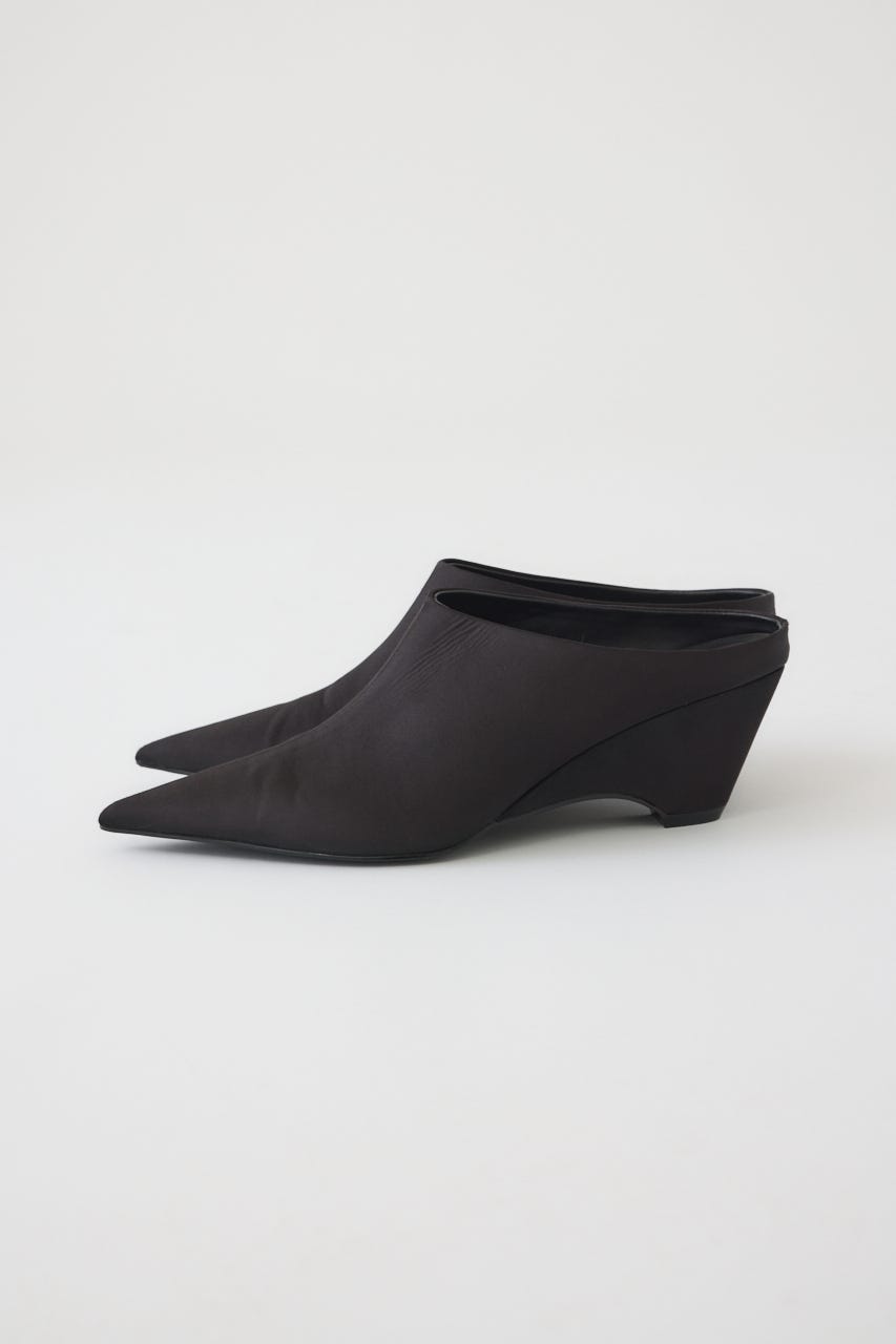 1/1- order start Pointed satin mule BLK 36
