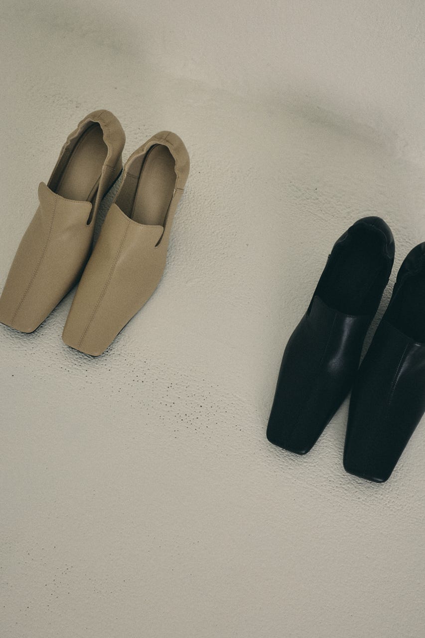 3/4 order start Leather square toe heel BLK 38