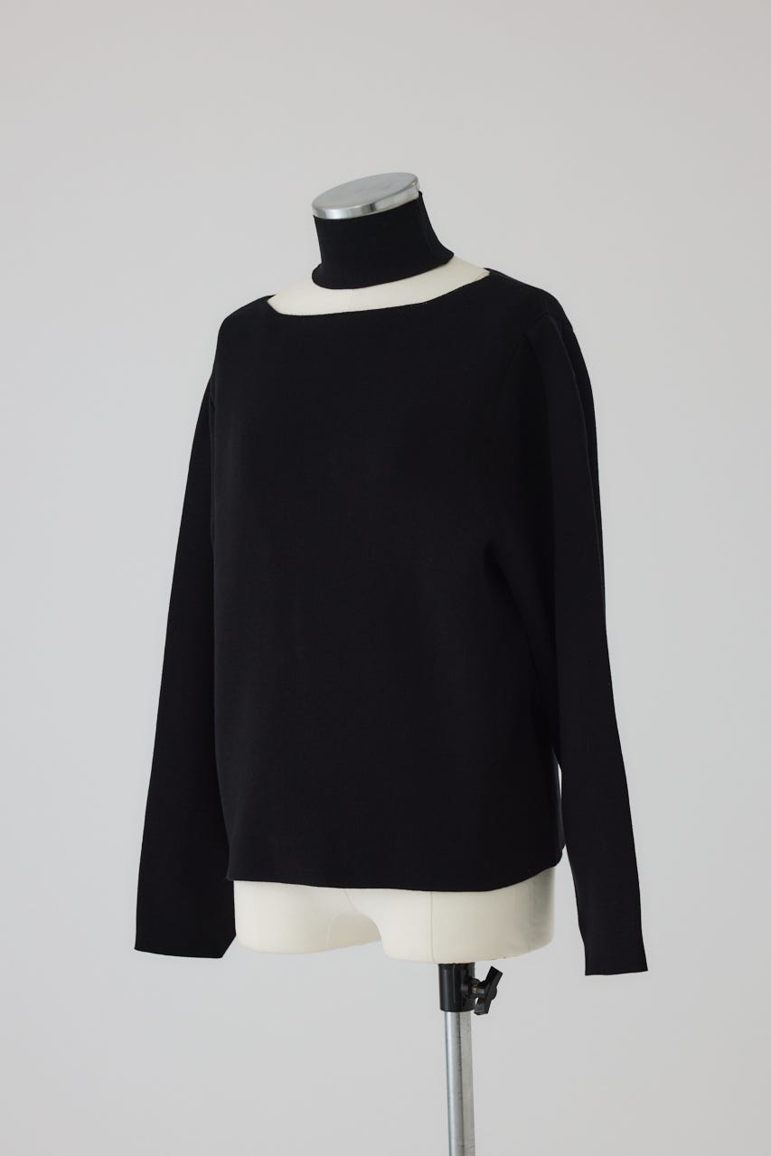 12/17- order start Neck parts knit tops BLK FREE