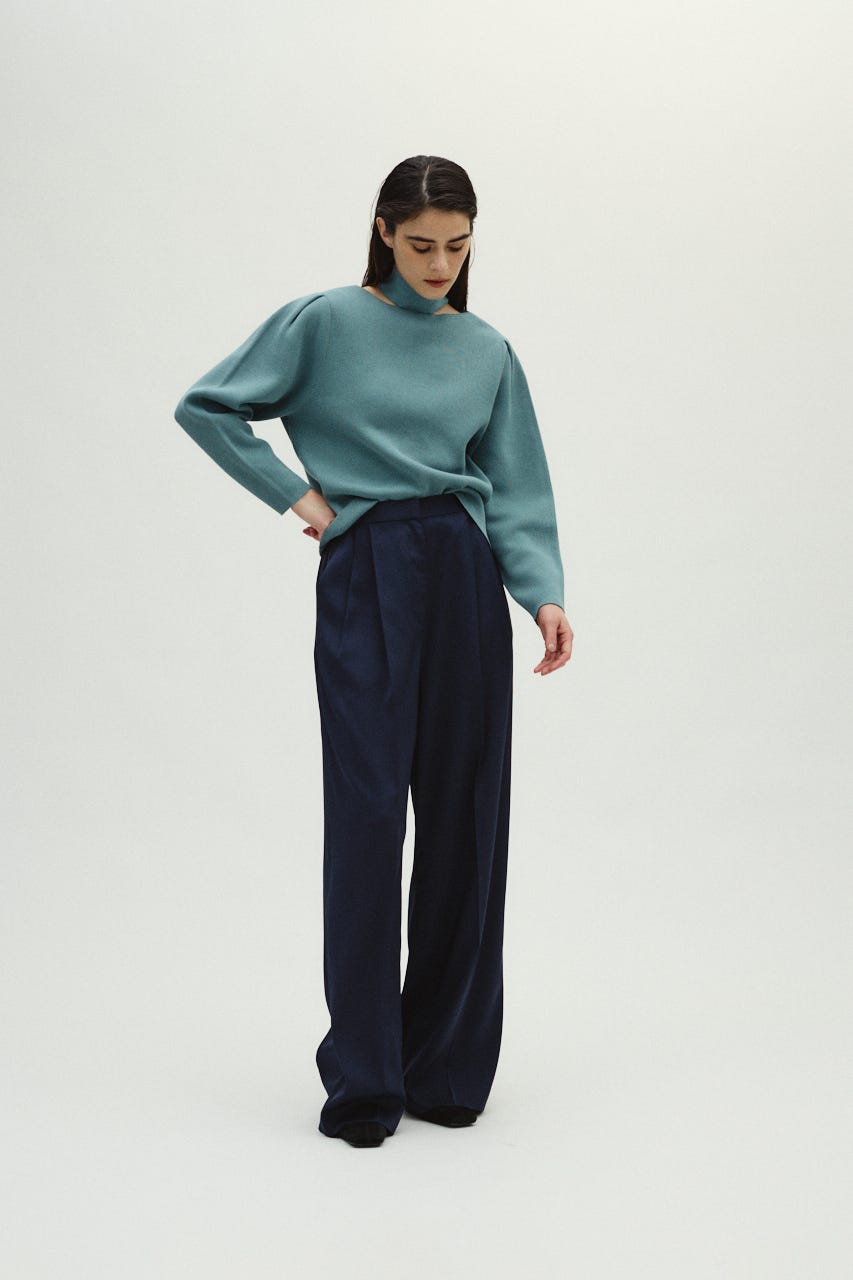 12/17- order start Neck parts knit tops BLU FREE