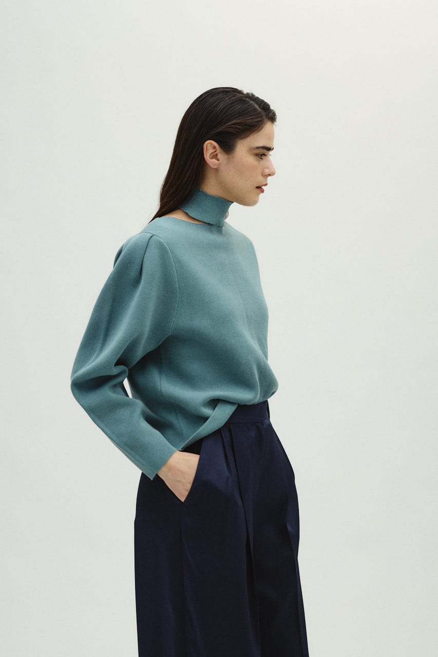 12/17- order start Neck parts knit tops BLU FREE