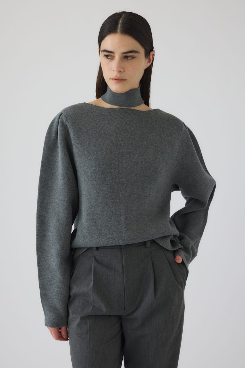 12/17- order start Neck parts knit tops GRY FREE