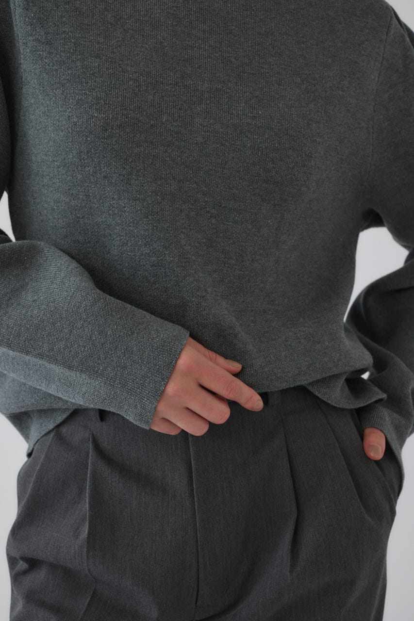 12/17- order start Neck parts knit tops GRY FREE