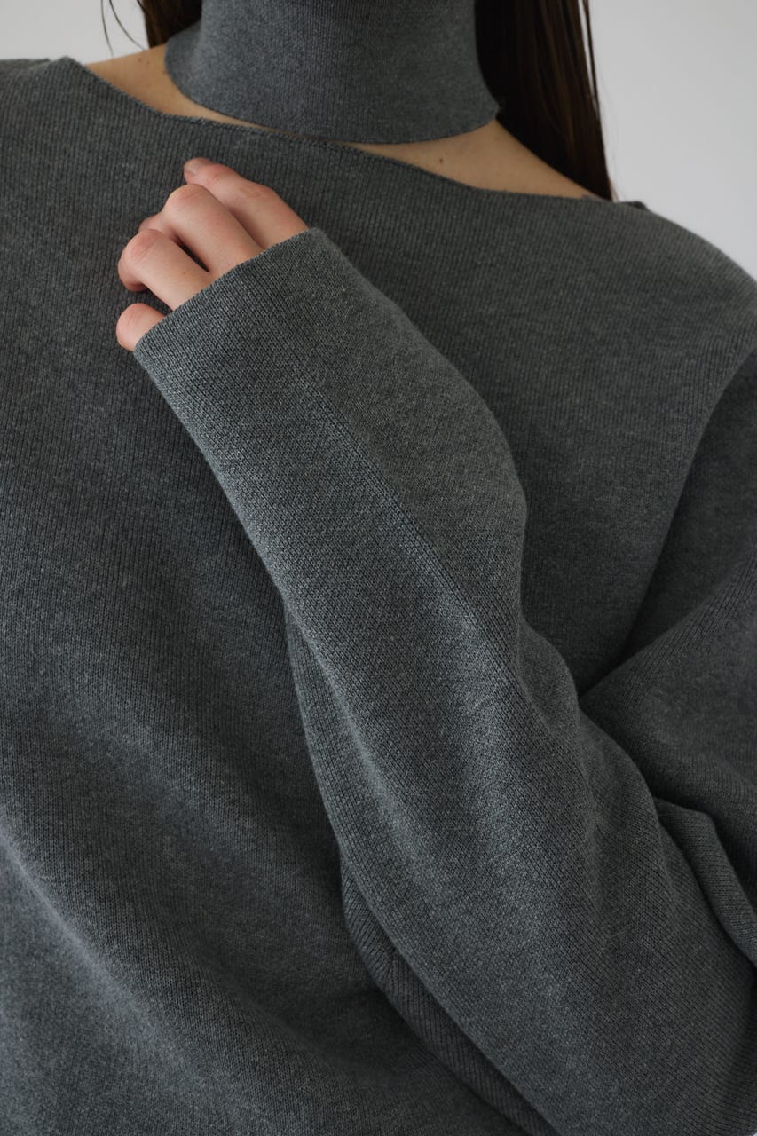 12/17- order start Neck parts knit tops GRY FREE