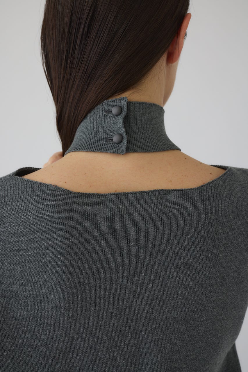 12/17- order start Neck parts knit tops GRY FREE