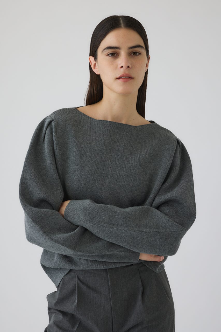12/17- order start Neck parts knit tops GRY FREE