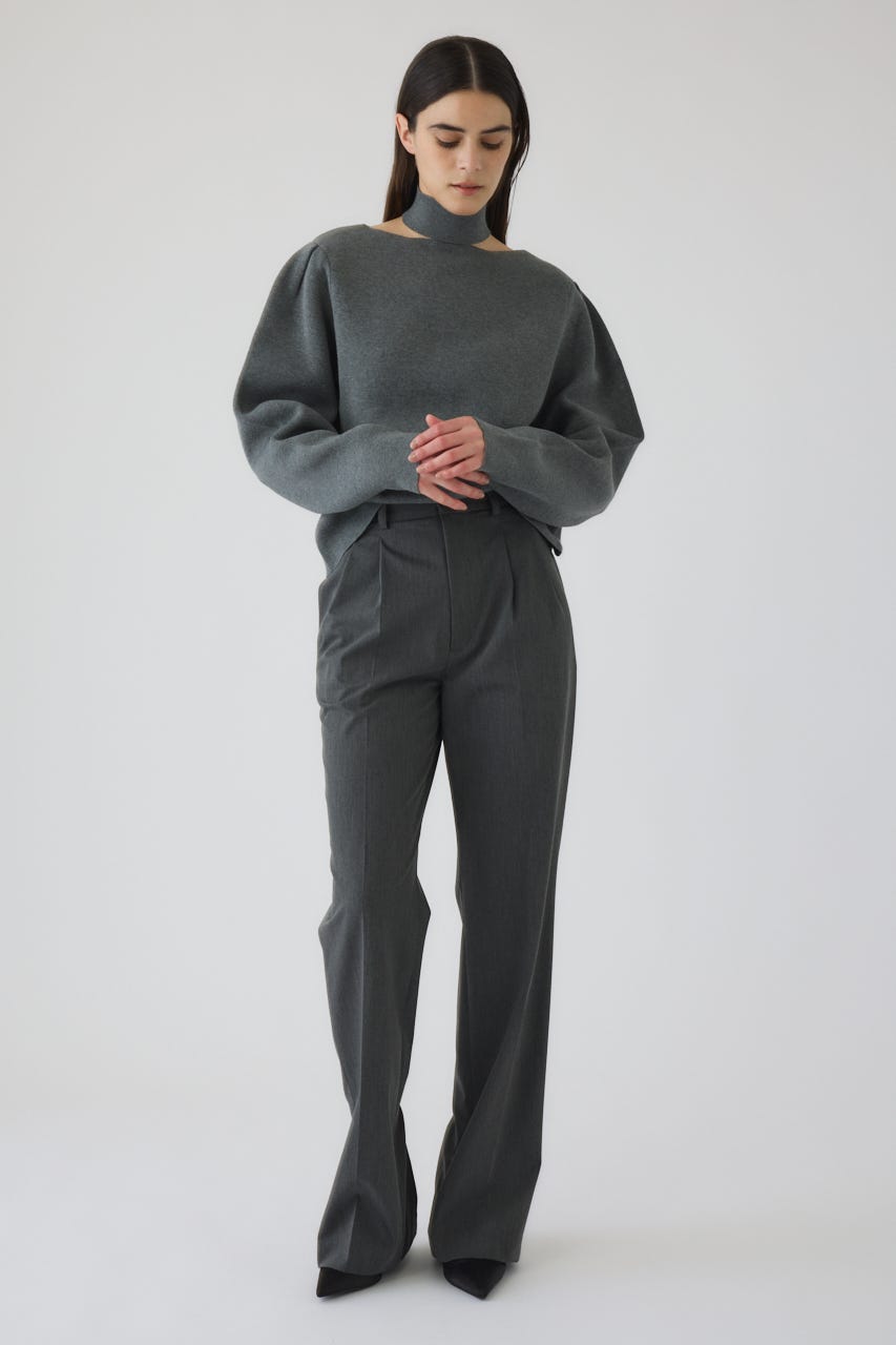 12/17- order start Neck parts knit tops GRY FREE